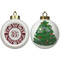 Maroon & White Ceramic Christmas Ornament - X-Mas Tree (APPROVAL)