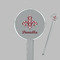 Maroon & White Clear Plastic 7" Stir Stick - Round - Closeup