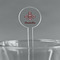 Maroon & White Clear Plastic 7" Stir Stick - Round - Main