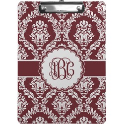Maroon & White Clipboard (Letter Size) (Personalized)
