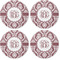 Maroon & White Coaster Round Rubber Back - Apvl