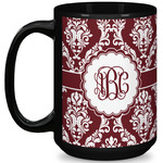 Maroon & White 15 Oz Coffee Mug - Black (Personalized)