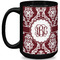 Maroon & White Coffee Mug - 15 oz - Black Full