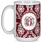 Maroon & White 15 Oz Coffee Mug - White (Personalized)