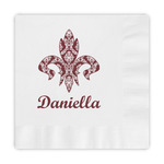 Maroon & White Embossed Decorative Napkins (Personalized)