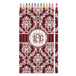 Maroon & White Colored Pencils (Personalized)