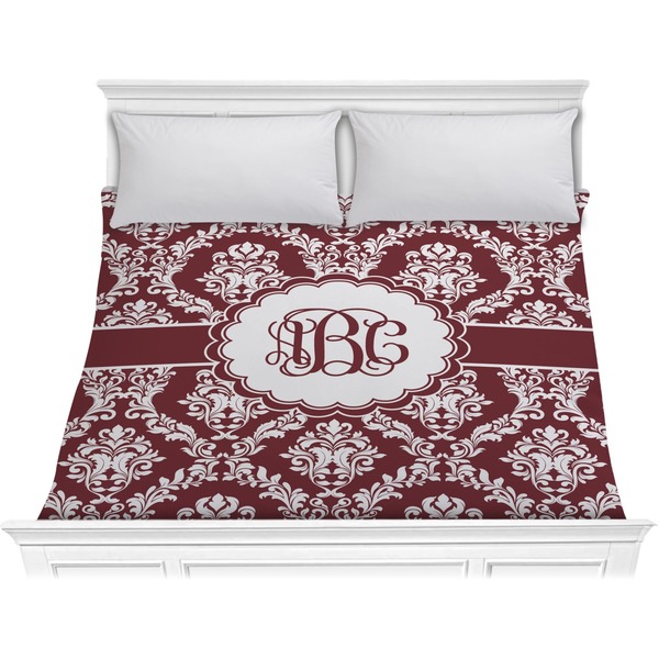 Custom Maroon & White Comforter - King (Personalized)