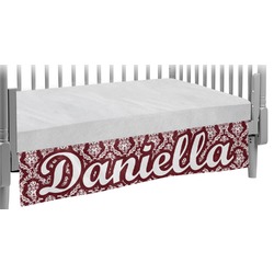 Maroon & White Crib Skirt (Personalized)