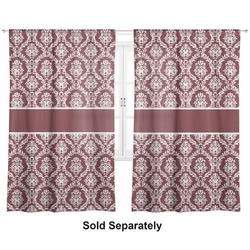 Maroon & White Curtain Panel - Custom Size