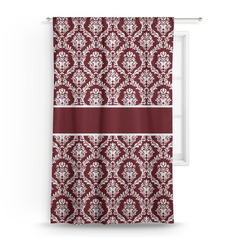 Maroon & White Curtain Panel - Custom Size