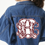 Maroon & White Twill Iron On Patch - Custom Shape - 3XL - Set of 4 (Personalized)