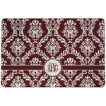 Maroon & White Dog Food Mat w/ Monogram