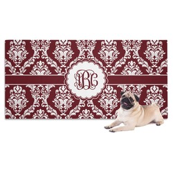 Maroon & White Dog Towel (Personalized)