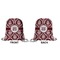 Maroon & White Drawstring Backpack Front & Back Medium