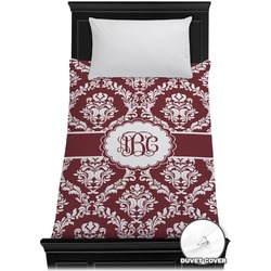 Maroon & White Duvet Cover - Twin (Personalized)