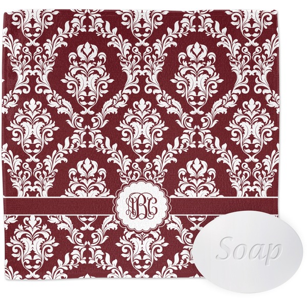 Custom Maroon & White Washcloth (Personalized)