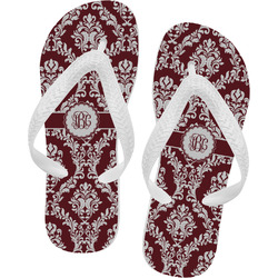 Maroon & White Flip Flops (Personalized)