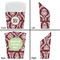 Maroon & White French Fry Favor Box - Front & Back View