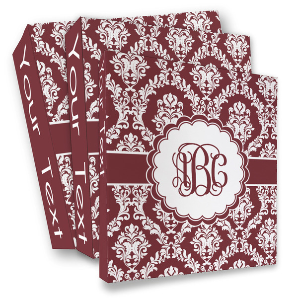 Custom Maroon & White 3 Ring Binder - Full Wrap (Personalized)