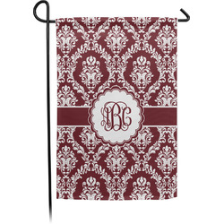 Maroon & White Small Garden Flag - Single Sided w/ Monograms