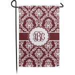 Maroon & White Small Garden Flag - Double Sided w/ Monograms