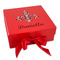 Maroon & White Gift Boxes with Magnetic Lid - Red - Front