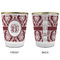 Maroon & White Glass Shot Glass - with gold rim - APPROVAL