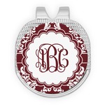 Maroon & White Golf Ball Marker - Hat Clip - Silver