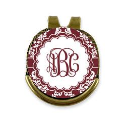 Maroon & White Golf Ball Marker - Hat Clip - Gold