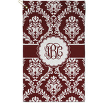 Maroon & White Golf Towel - Poly-Cotton Blend - Small w/ Monograms