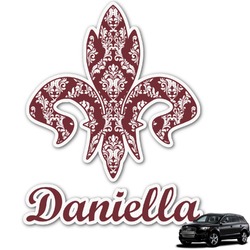 Maroon & White Graphic Car Decal (Personalized)