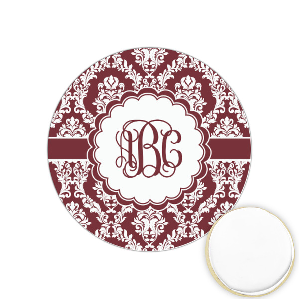 Custom Maroon & White Printed Cookie Topper - 1.25" (Personalized)