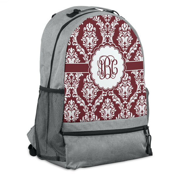 Custom Maroon & White Backpack (Personalized)