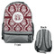 Maroon & White Large Backpack - Gray - Front & Back View