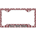 Maroon & White License Plate Frame - Style C (Personalized)