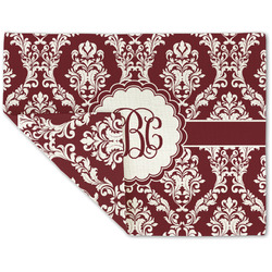 Maroon & White Double-Sided Linen Placemat - Single w/ Monogram