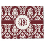 Maroon & White Single-Sided Linen Placemat - Single w/ Monogram