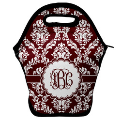 Maroon & White Lunch Bag w/ Monogram