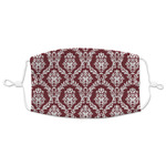 Maroon & White Adult Cloth Face Mask - XLarge