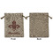 Maroon & White Medium Burlap Gift Bag - Front Approval