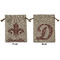 Maroon & White Medium Burlap Gift Bag - Front and Back