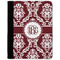 Maroon & White Medium Padfolio - FRONT