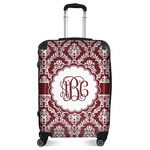 Maroon & White Suitcase - 24" Medium - Checked (Personalized)