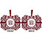 Maroon & White Metal Benilux Ornament - Front and Back (APPROVAL)