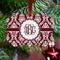 Maroon & White Metal Benilux Ornament - Lifestyle