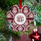 Maroon & White Metal Paw Ornament - Lifestyle