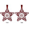 Maroon & White Metal Star Ornament - Front and Back