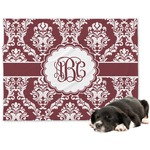 Maroon & White Dog Blanket - Large (Personalized)