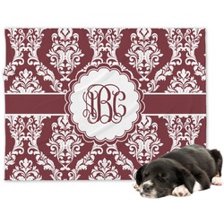 Maroon & White Dog Blanket - Regular (Personalized)