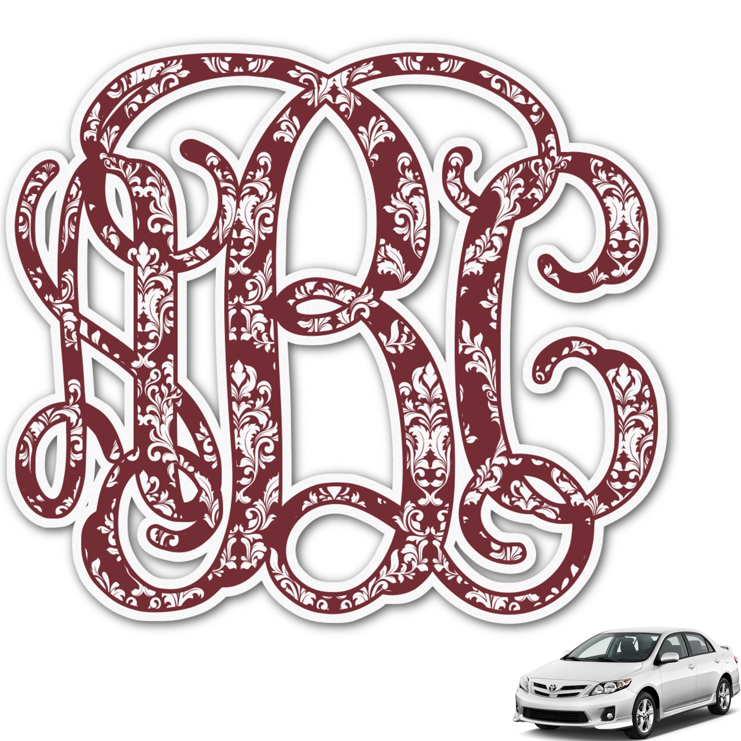 Monogram Initials Window Decal Sticker